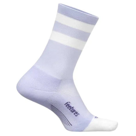 Feetures Elite Light Cushion Mini Crew Socks - Lilac High Top Stripe