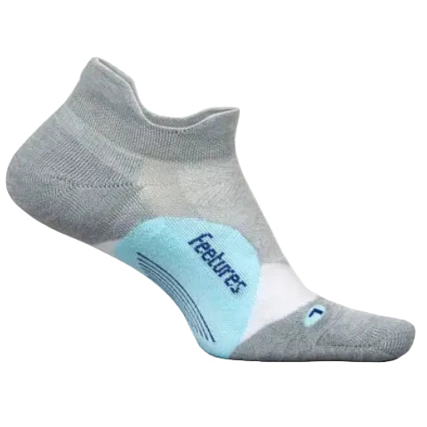 Feetures Elite Light Cushion No Show Tab Socks - Gray Sky