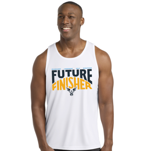 Men's Milwauke Lakefront Marathon Future Finisher 13.1 Tank Top - White