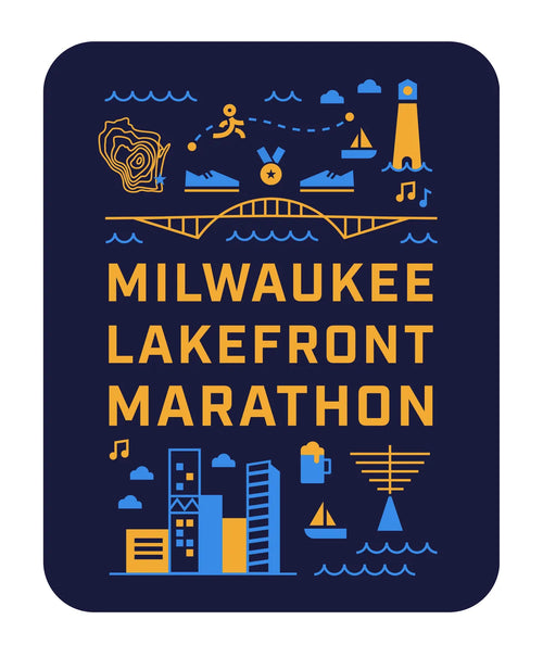 Milwaukee Lakefront Marathon 2025 Sticker - Navy