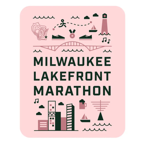 Milwaukee Lakefront Marathon 2025 Sticker - Pink
