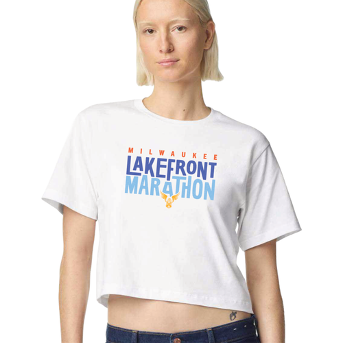 Women's Milwaukee Lakefront Marathon 2026 Fine Jersey Boxy T-Shirt - White