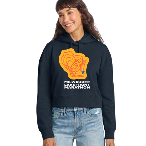 Women's Milwaukee Lakefront Marathon 2026 Patchwork Hoodie - Navy