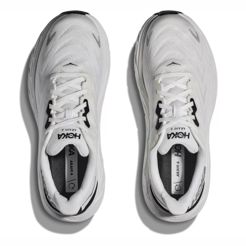 Men's HOKA Arahi 6 - Blanc de Blanc/Steel Wool - Goodmiles Running