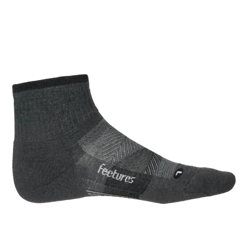 Feetures Trail Max Cushion Quarter Socks Grey Goodmiles Running Company