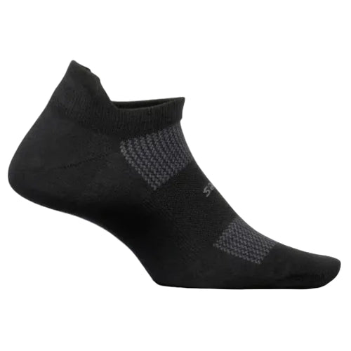 Feetures High Performance Max Cushion No Show Tab Socks - Black