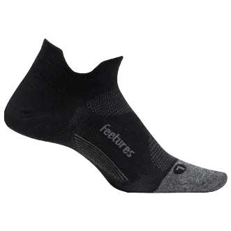 Feetures Elite Light Cushion No Show Tab Socks - Black