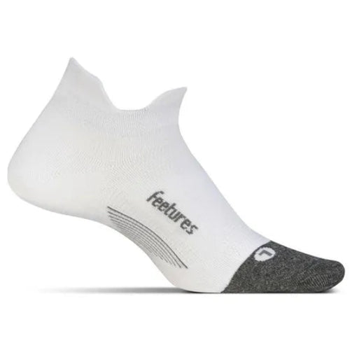 Feetures Elite Ultra Light No Show Tab Socks - White