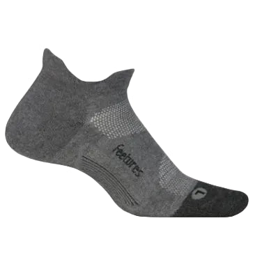 Feetures Elite Max Cushion No Show Tab Socks - Gray