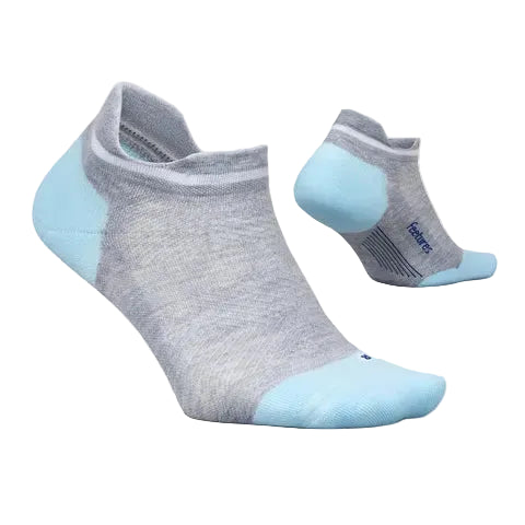 Feetures Elite Max Cushion No Show Tab Socks - Gray Sky