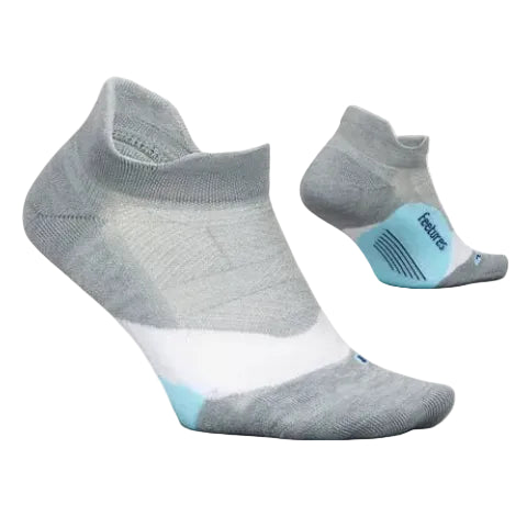 Feetures Elite Light Cushion No Show Tab Socks - Gray Sky