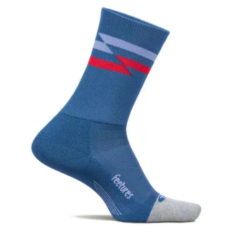 Feetures Elite Light Cushion Mini Crew Socks - Blue Track