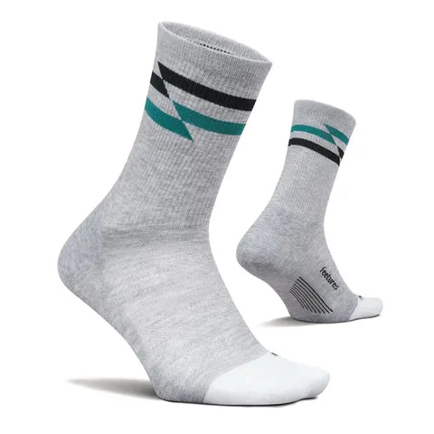 Feetures Elite Max Cushion Mini Crew Socks - Gray Track