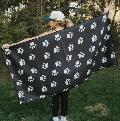 Sprints Towel Car Seat Cover - Paw Prints & PR's