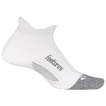 Feetures Elite Max Cushion No Show Tab Socks - White