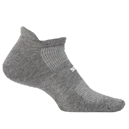 Feetures High Performance Max Cushion No Show Tab Socks - Heather Gray