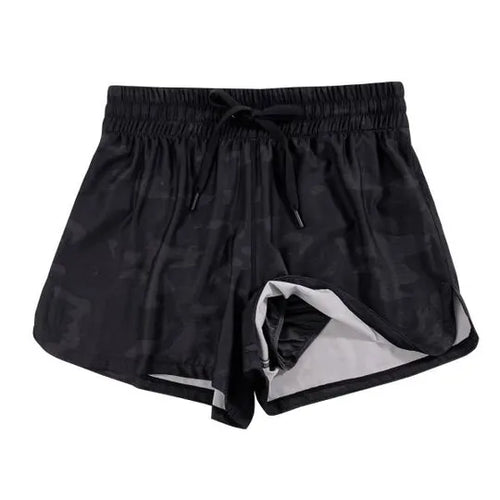 Women's Goodmiles Essential 4" Running Shorts - Black Camo