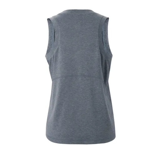 Women's Goodmiles Performance Tech High Neck Tank Top - Heather Blue Mirage