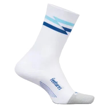 Feetures Elite Light Cushion Mini Crew Socks - White Track
