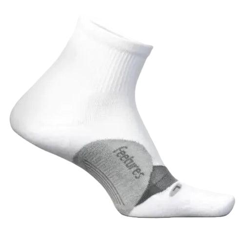 Feetures Elite Light Cushion Quarter Socks - White