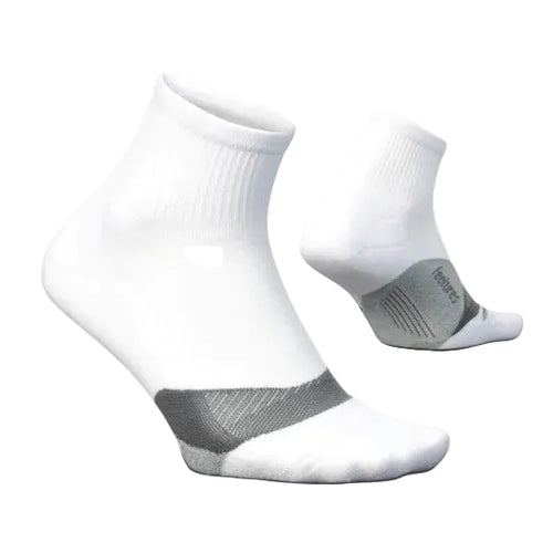 Feetures Elite Light Cushion Quarter Socks - White