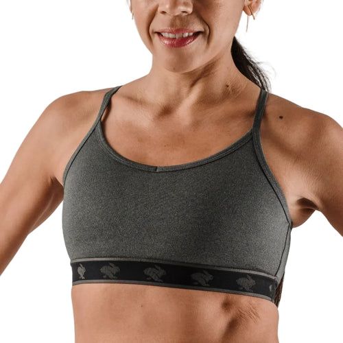 Women's Rabbit Strappy Pocket Bra - Charcoal