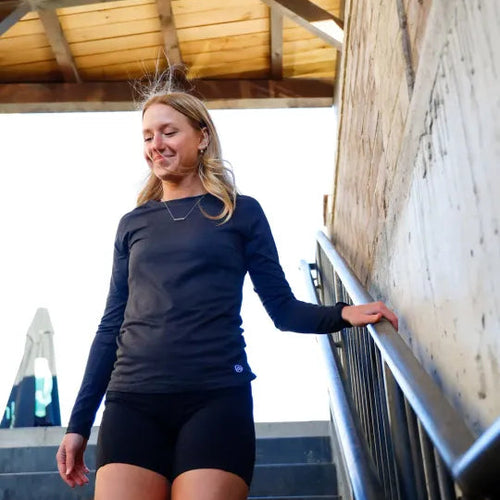 Women's Goodmiles Performance Tech Long Sleeve - Heather Black