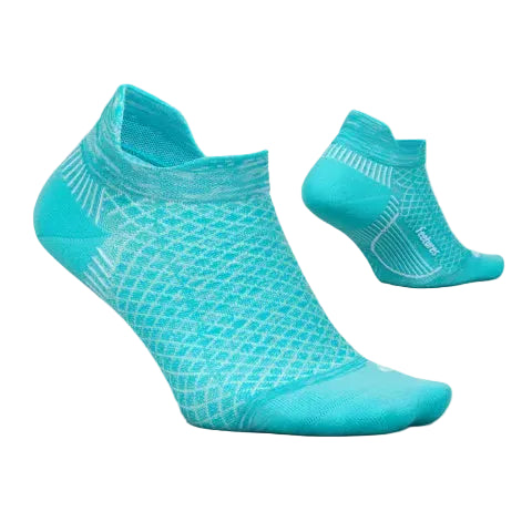 Feetures Plantar Fasciitis Relief Light Cushion No Show Tab Socks - Aqua Spring