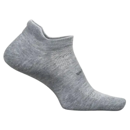 Feetures High Performance Max Cushion No Show Tab Socks - Light Gray