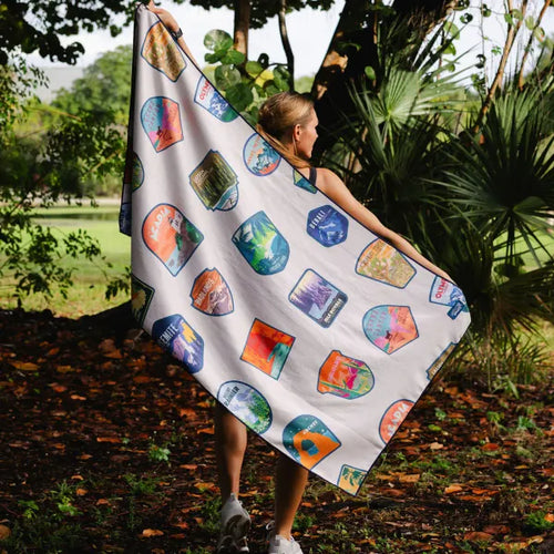 Sprints Towel Car Seat Cover - National Parks Cream
