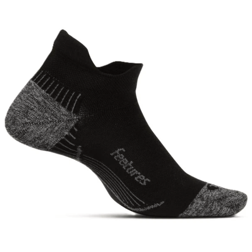 Feetures Plantar Fasciitis Relief Light Cushion No Show Tab Socks - Black