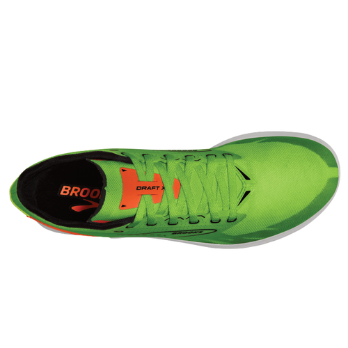 Brooks Draft XC - Green Gecko/Red Orange/White