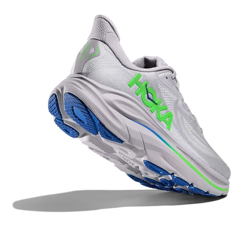 Men's HOKA Clifton 10 - Ash Grey/Neon Green