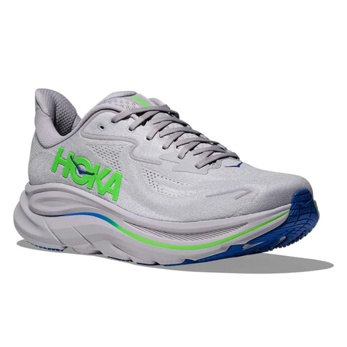 Men's HOKA Clifton 10 - Ash Grey/Neon Green