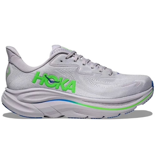 Men's HOKA Clifton 10 - Ash Grey/Neon Green