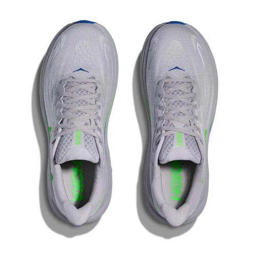 Men's HOKA Clifton 10 - Ash Grey/Neon Green