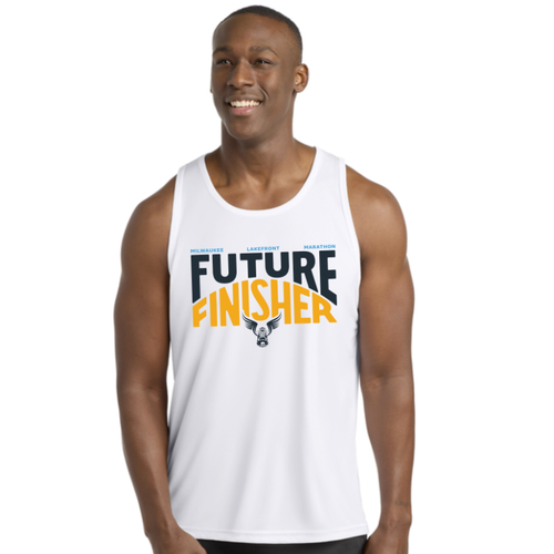Men's Milwauke Lakefront Marathon Future Finisher 26.2 Tank Top - White