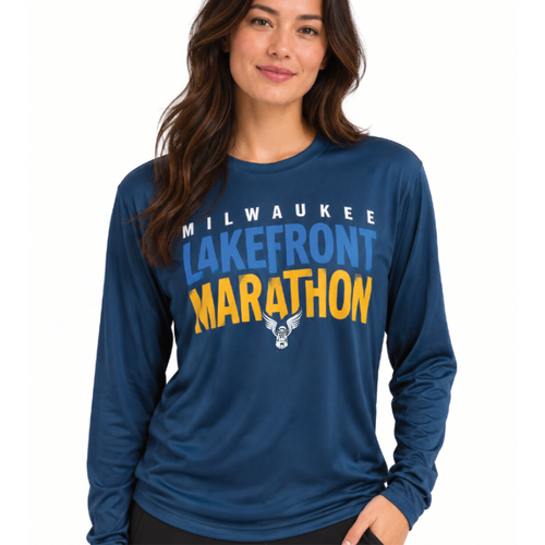 Milwaukee Lakefront Marathon Long Sleeve T-Shirt - Navy