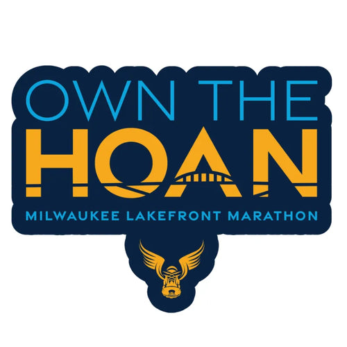 Milwaukee Lakefront Marathon 2025 Own The Hoan Sticker - Navy