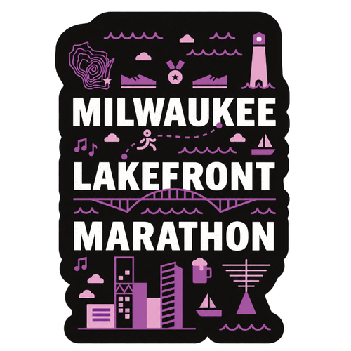 Milwaukee Lakefront Marathon Black Sticker