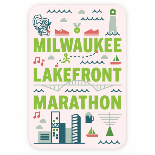 Milwaukee Lakefront Marathon Green Sticker