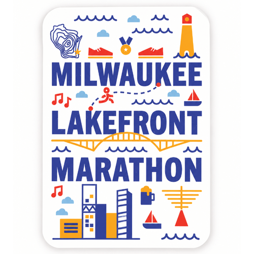 Milwaukee Lakefront Marathon Main Design Sticker