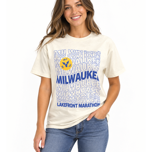 Milwaukee Lakefront Marathon Wave Heavyweight Boxy Short Sleeve - Natural