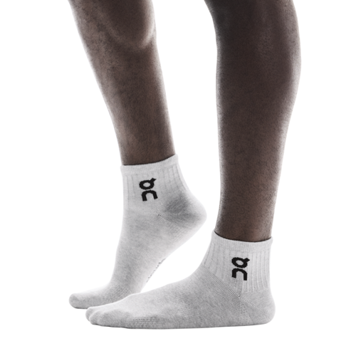 On Logo Sock Mid 3P - Heather Gray
