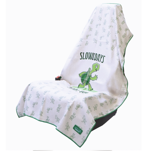 Sprints Car Seat Cover Towel With Snaps - Slow Days Still Count