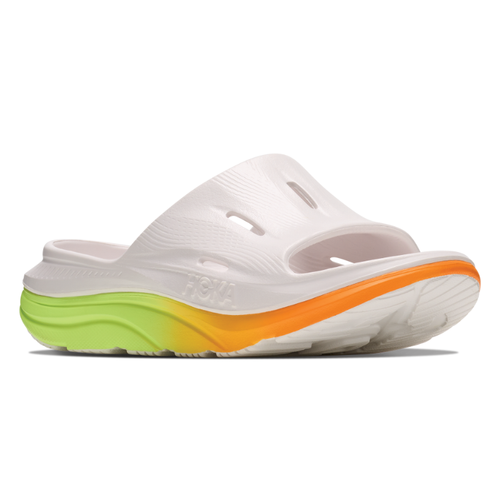Women's HOKA Ora Recovery Slide 3 - White/Neon Yuzu