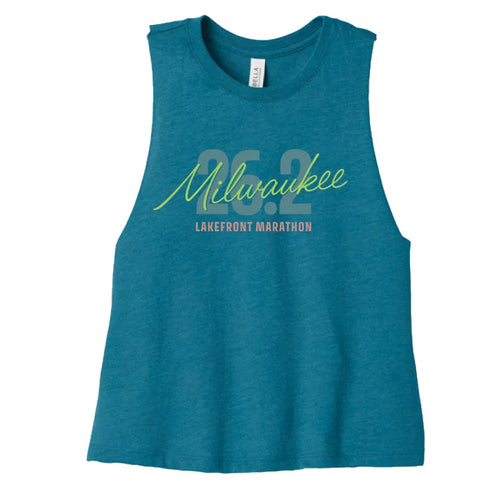 Women's Milwaukee Lakefront Marathon 26.2 Tank - Heather Deep Teal