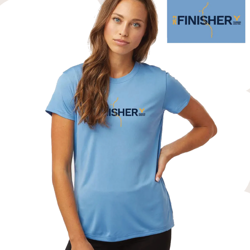Women's Milwaukee Lakefront Marathon Finisher Tech T-Shirt 26.2 - Carolina Blue