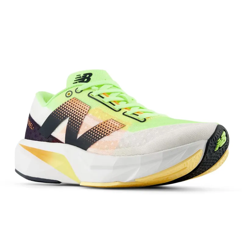 Women's New Balance FuelCell Rebel v4 - White/Bleached Lime Glo/Hot Mango