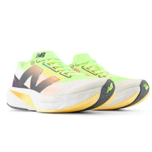 Women's New Balance FuelCell Rebel v4 - White/Bleached Lime Glo/Hot Mango